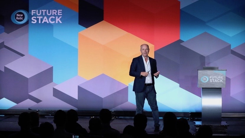 Lew Cirne onstage at FutureStack19 NYC