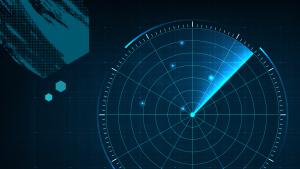 Graphique d'une image de radar circulaire avec des hexagones