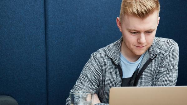 Person looking at laptop screen