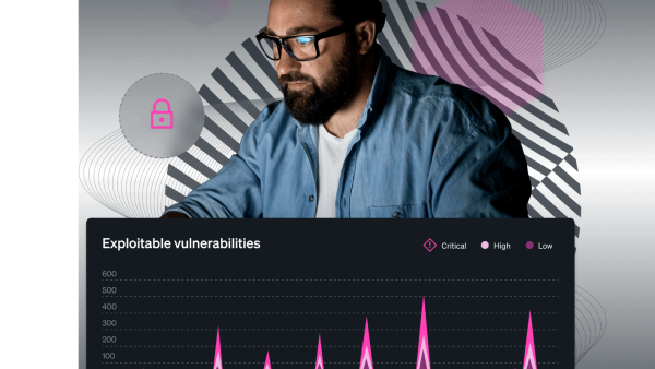 Man with layered dashboard graphics