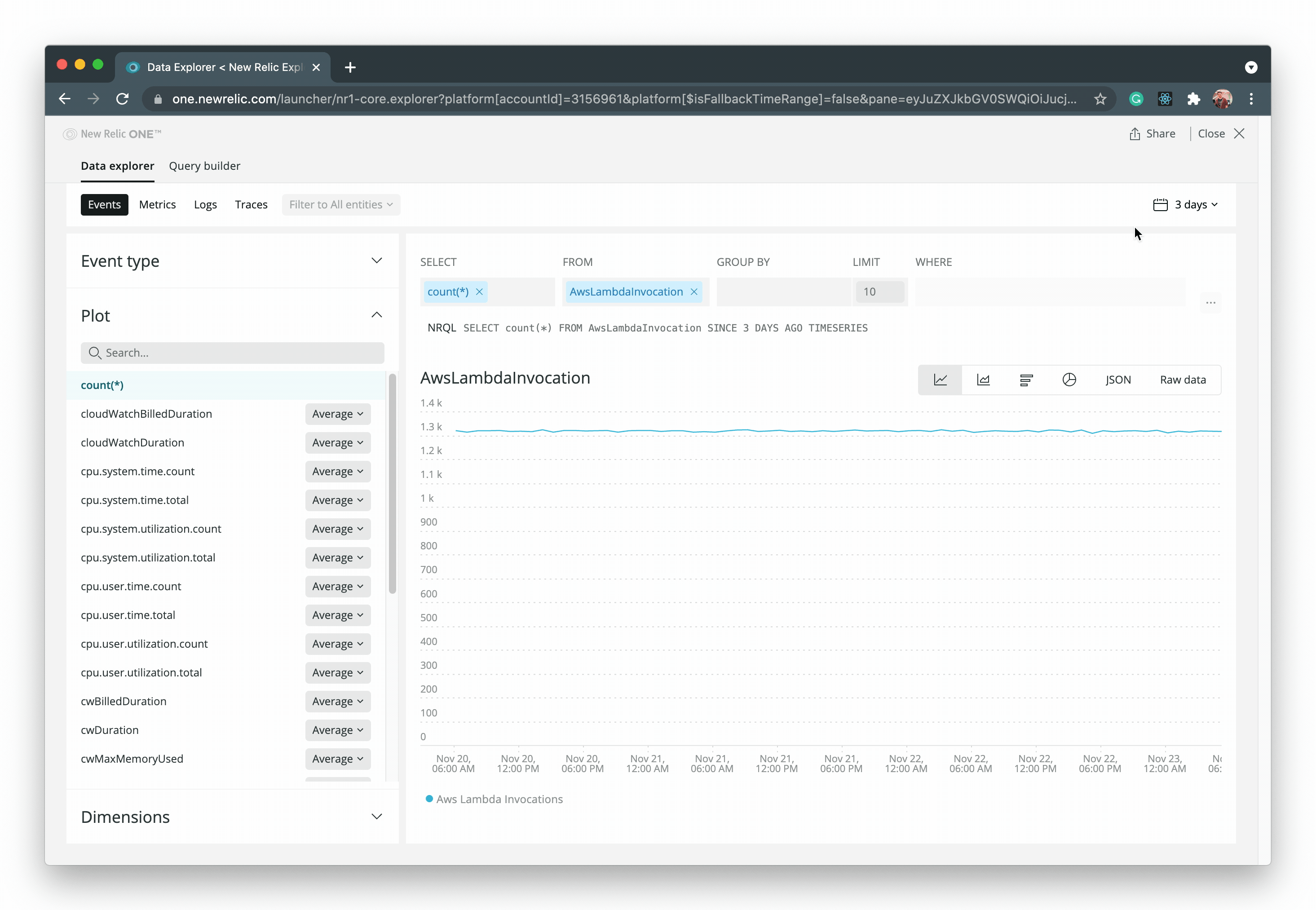 New Relic Data Explorer