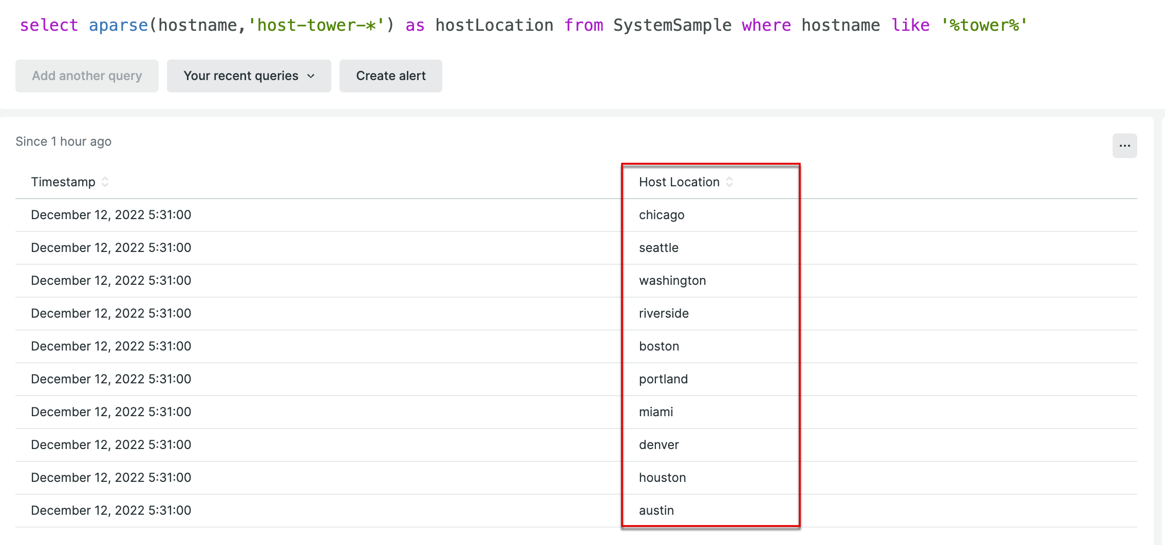 NRQL with aparse to capture location 