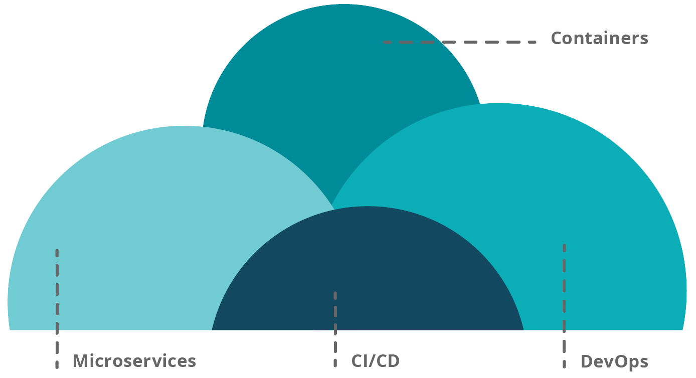microservices, containers, CI/CD, and DevOps