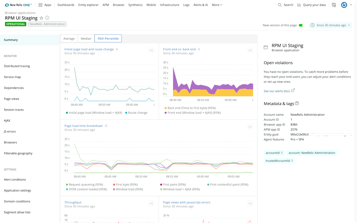 new relic browser