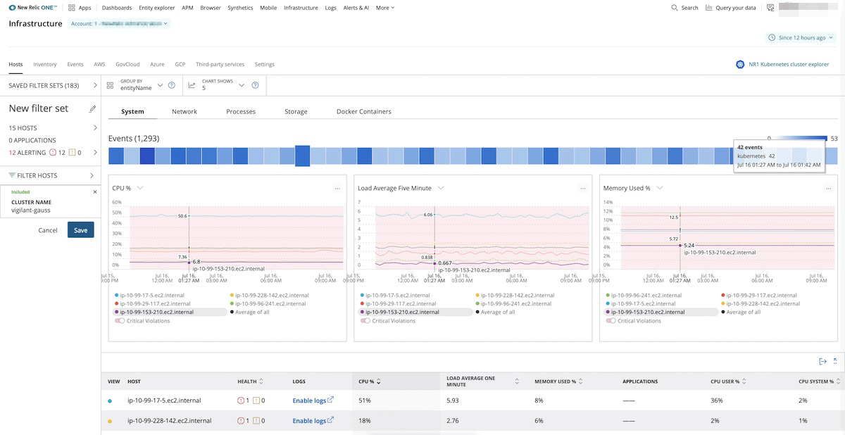 new relic infrastructure