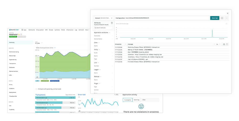Log monitoring in context with New Relic