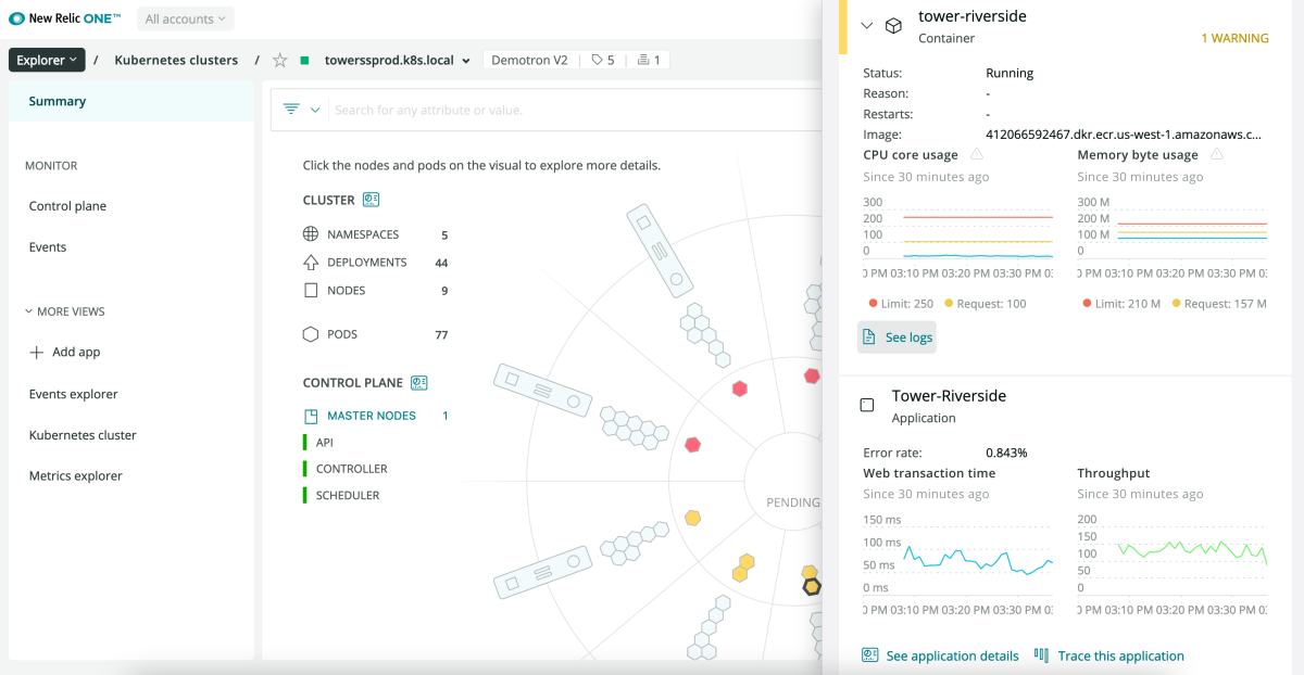 New Relic Logs Management screen capture