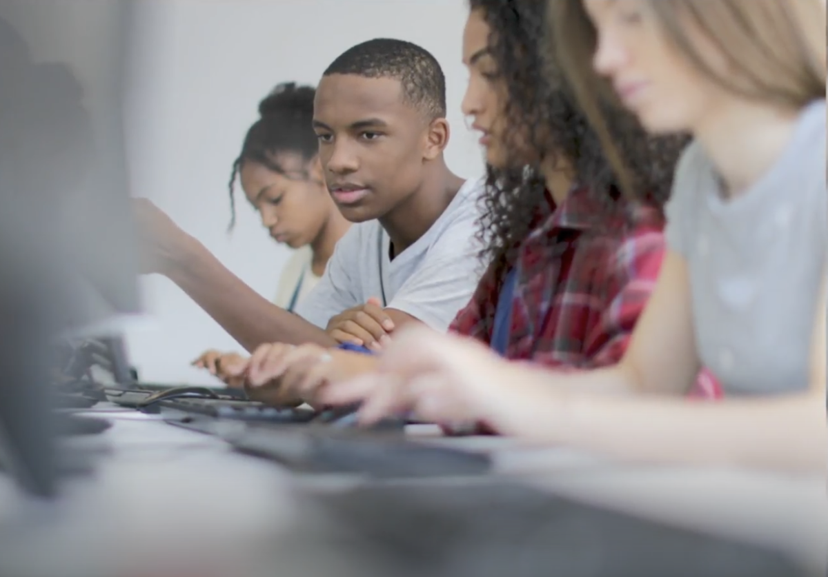 Students coding
