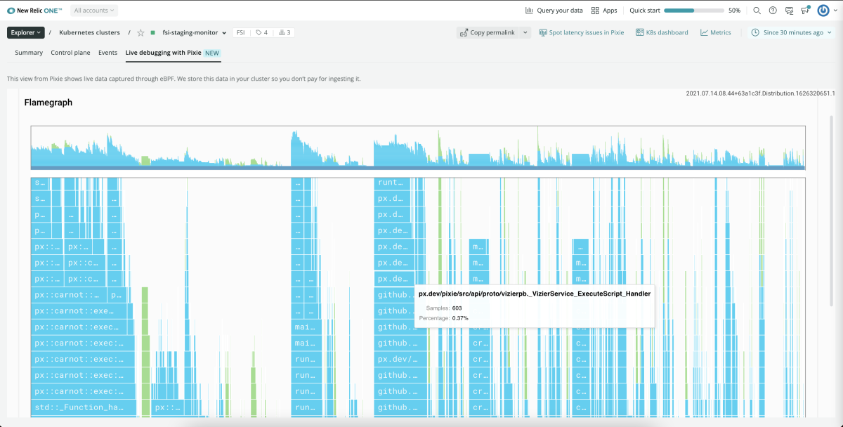 Live debugging and code-level insights with flamegraphs
