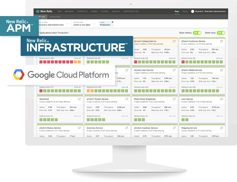 GCP Graphic - New Relic APM Infrastructure