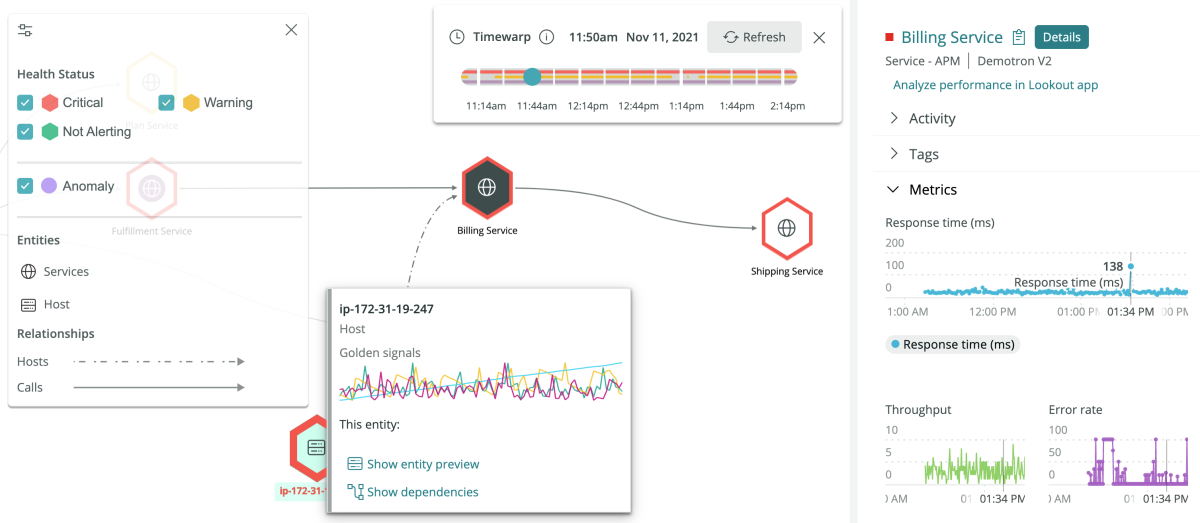 New Relic root cause screen shot
