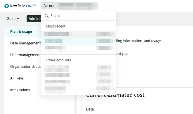 pull down including account ids