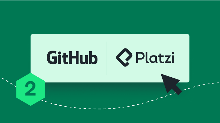 Logos de Github y Platzi con un cursor en el marco