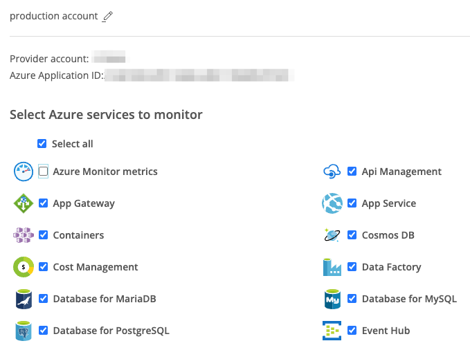 select Azure services