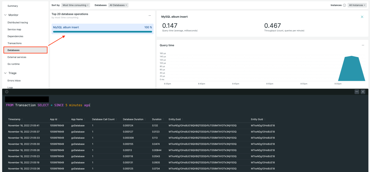 Datastore Transactions in New Relic