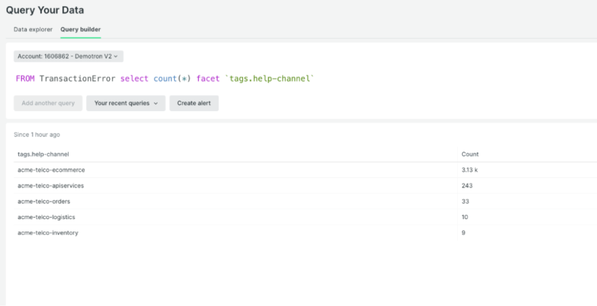 Visualizing tags in New Relic