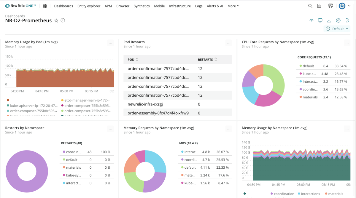 New Relic product screen capture