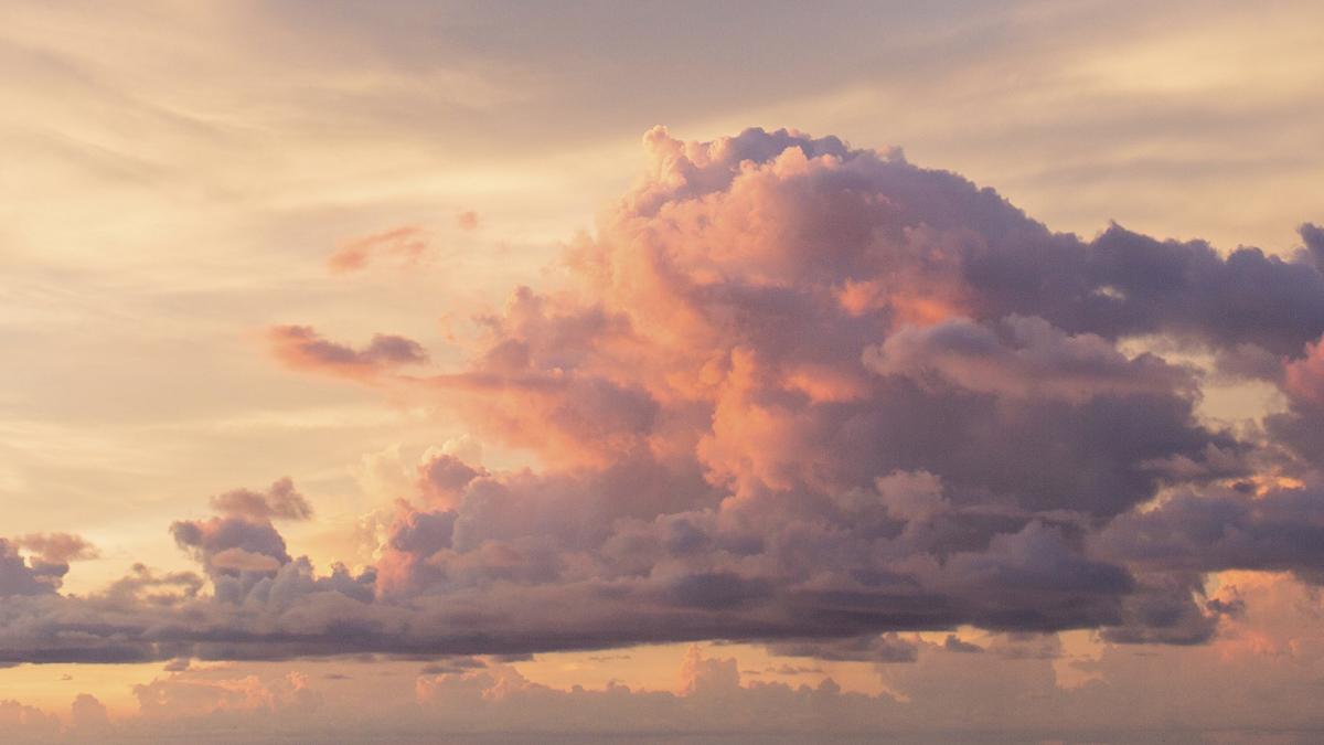Clouds in the sky over a horizon