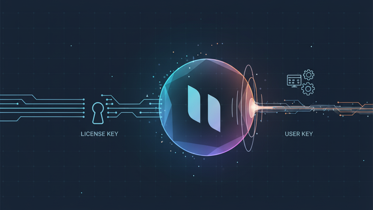 New RelicのUser KeyとLicense Keyの役割の違いを示すヘッダーイメージ。