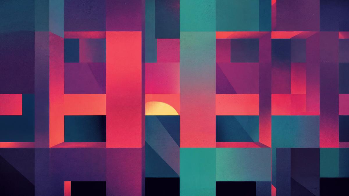 AI generated art colorful geometric patterns