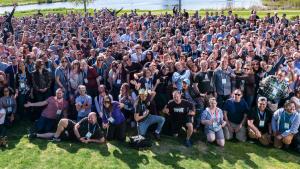 Large group of people posing in photo