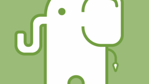 Slim green elephant logo