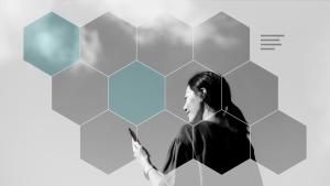 Cloud Native woman cel phone