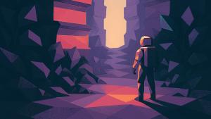 AI generated art of astronaut in an old structure