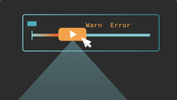 Graphic showing a play button and progress bar with the words "Warn Error"