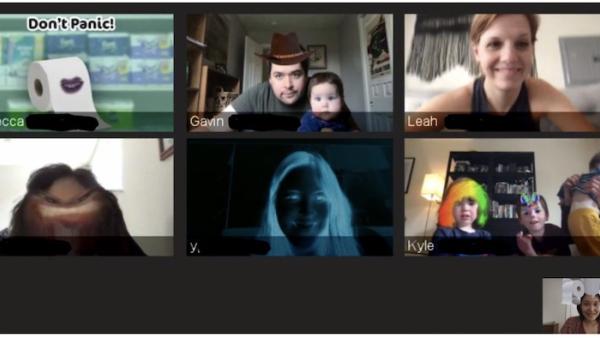 Team members on video chat