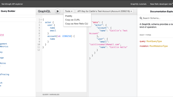 New Relic NerdGraph API Explorer