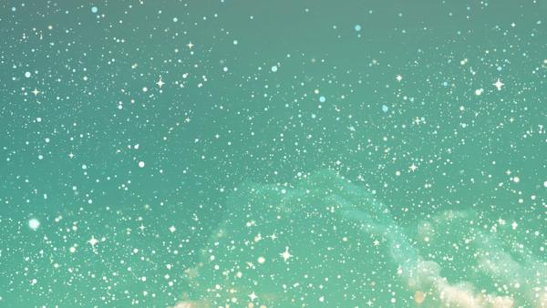 Stars over a sea-foam green background