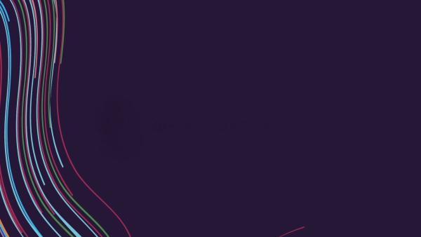 Swirling colorful lines on dark purple background 