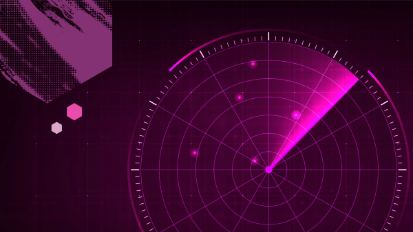 Gráfico de imagens de radar, gráficos circulares com hexágonos