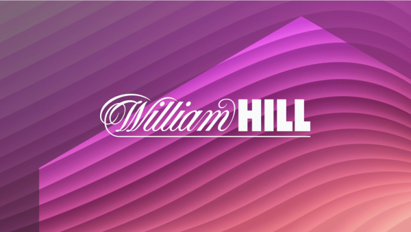 Logotipo da William Hill sobreposto a um plano de fundo ondulado