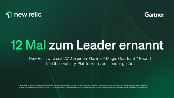 12 Mal zum Leader ernannt; New Relic wird seit 2012 in jedem Gartner Magic Quadrant Report für Observability-Plattformen zum Leader gekürt.