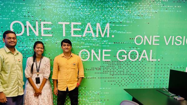 New Relic employees in the Hyderabad office