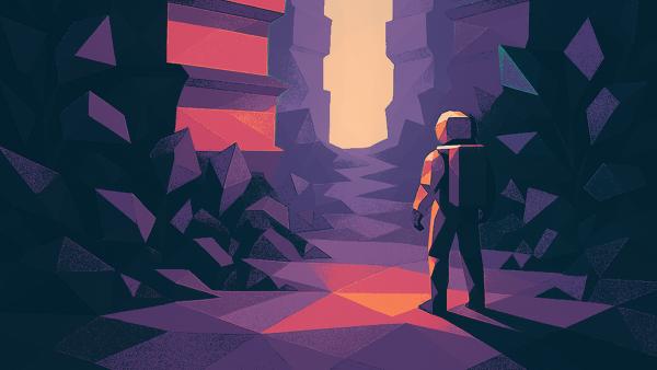 AI generated art of astronaut in an old structure