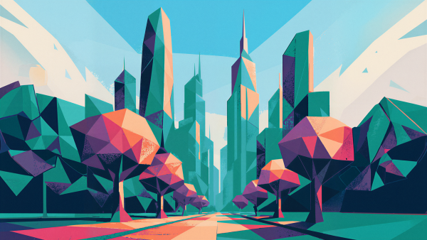 AI generated brand image of cityscape