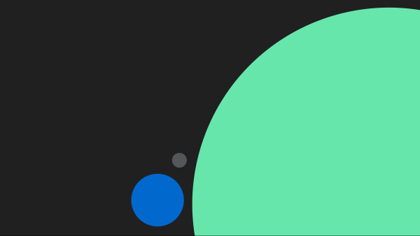 Green and blue circles on black