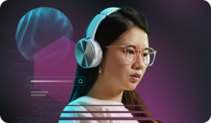grok banner image developer wearing headphones