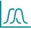 Image depicts a small bell curve icon