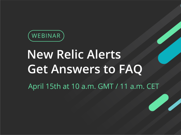 Webinar tile: "New Relic Alerts get answers to FAQ"