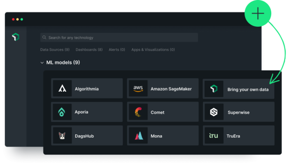 8 ML 환경의 로고와 뉴렐릭, 각각 통합에 링크