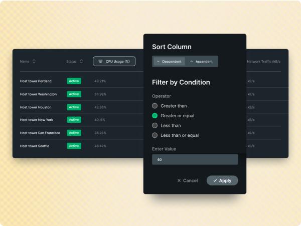 Pantalla de dashboard de infraestructura que muestra instancias subutilizadas.