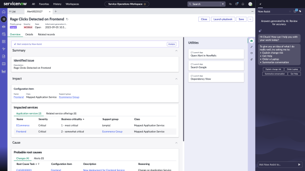 Service Now X New Relic