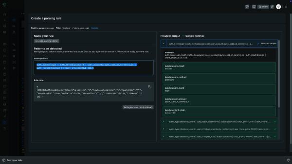 Creating a parsing rule in New Relic