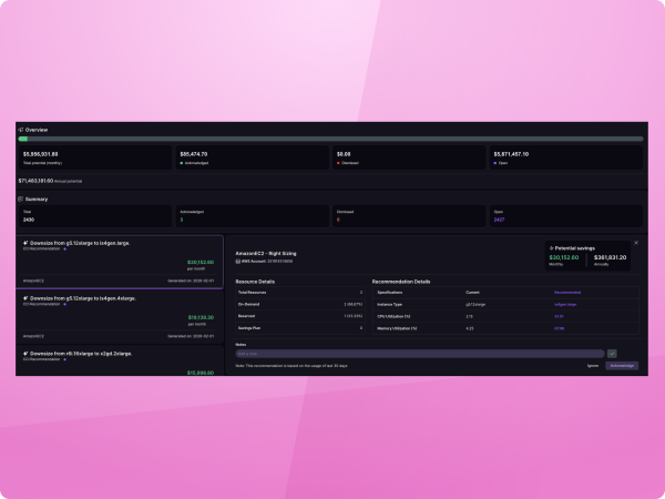 A New Relic dashboard showing team-based cost views and shared insights for engineering, finance, and FinOps users