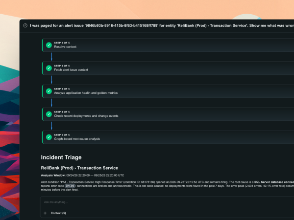 Autopilot investigates issues and recommends next steps using operational context.
