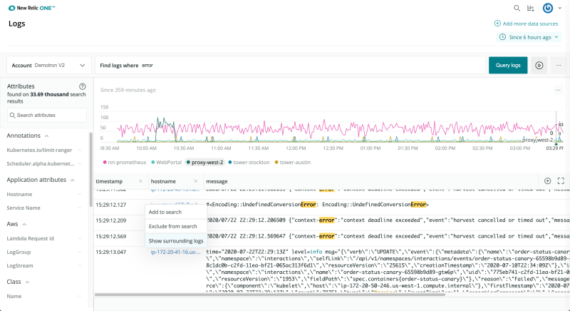 Log management in New Relic